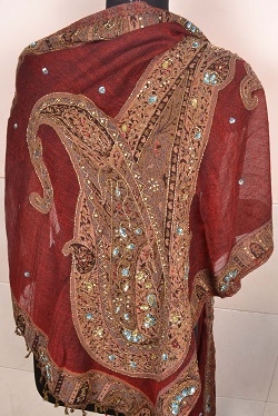 Beaded Embroidery Jamavar Shawl